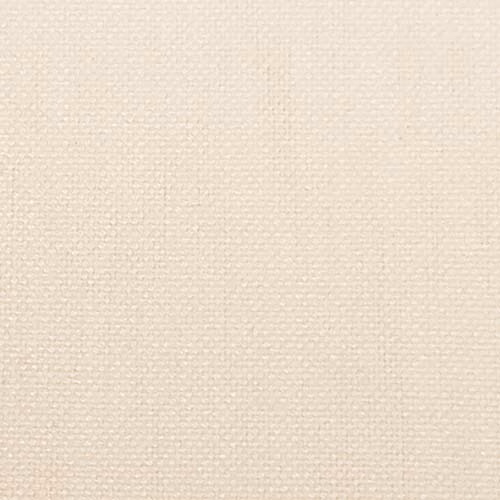 Close-up of a soft ivory plain weave fabric with fine texture