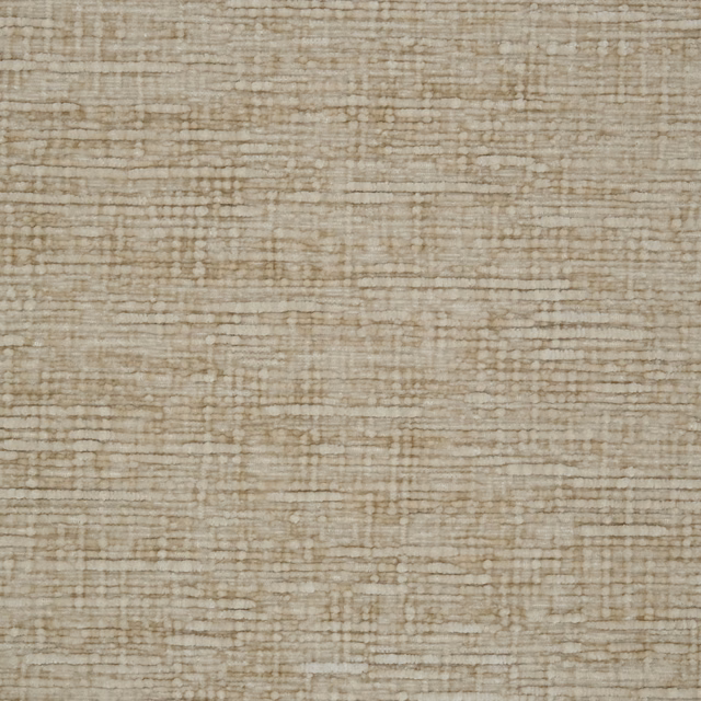 Close-up of warm barley-beige plain fabric with fine slubbed horizontal texture