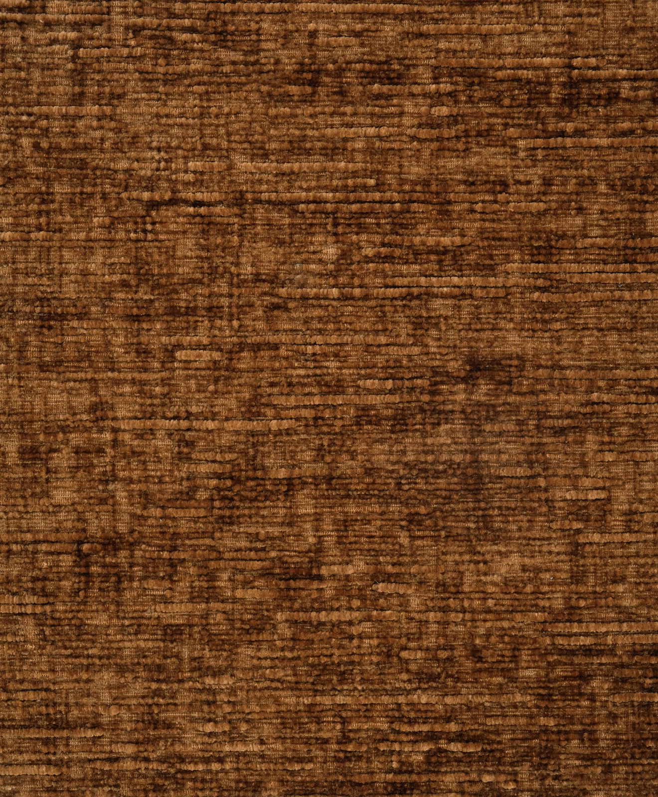 Warm copper-brown plain fabric with fine horizontal ribbed texture