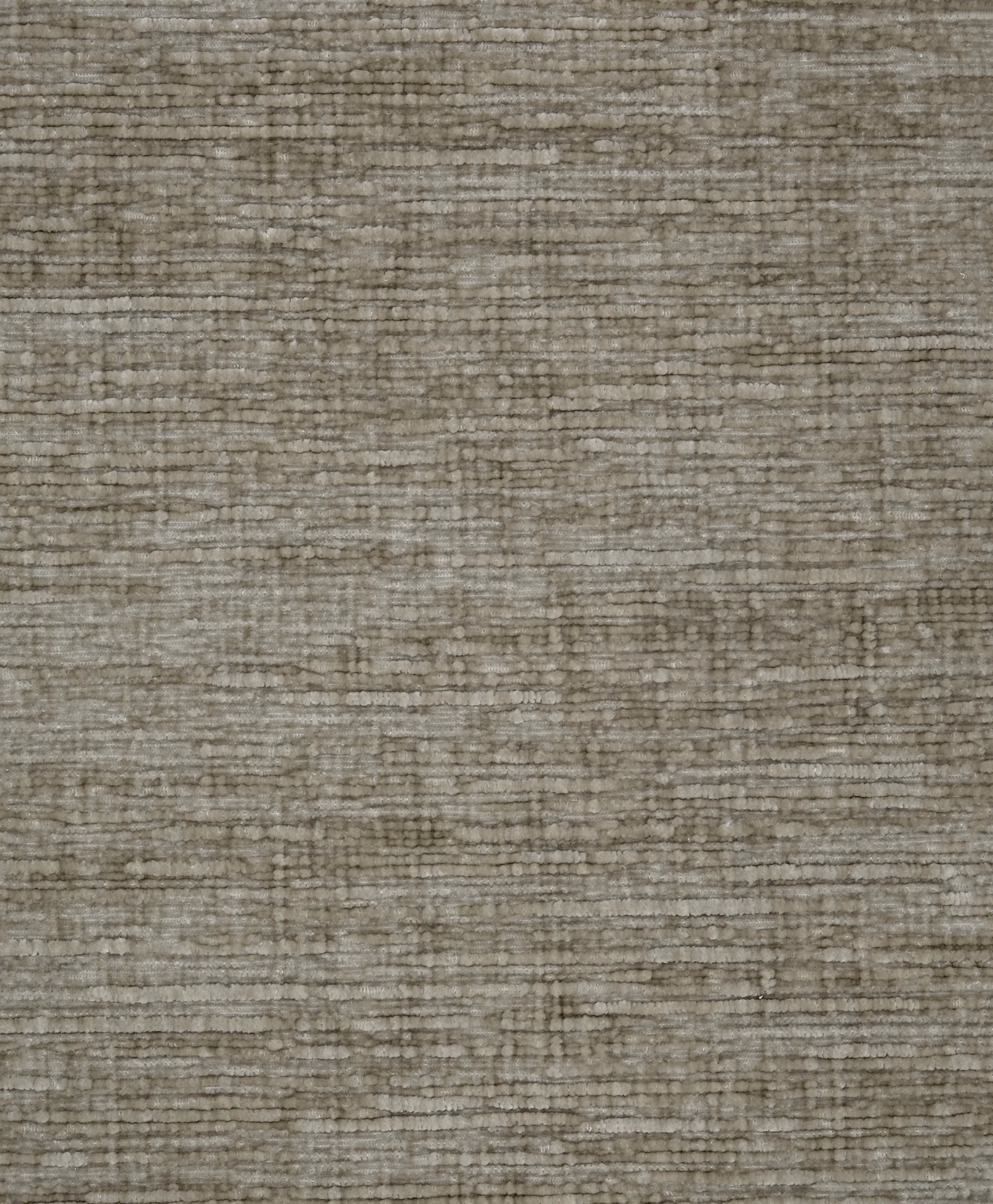 Close-up of muted taupe hessian-textured plain fabric with fine horizontal striations