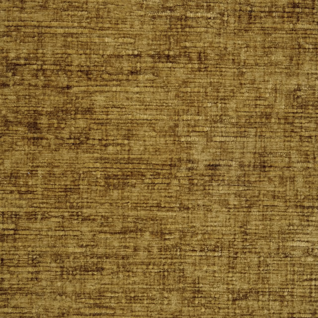 Close-up of muted ochre-gold plain fabric with fine horizontal slubbed texture