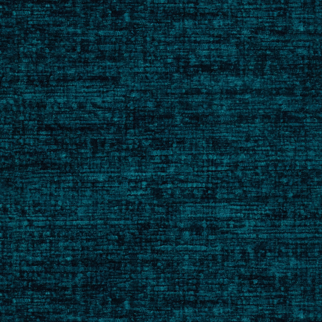 Deep peacock teal plain fabric swatch with soft horizontal striations and textured weave