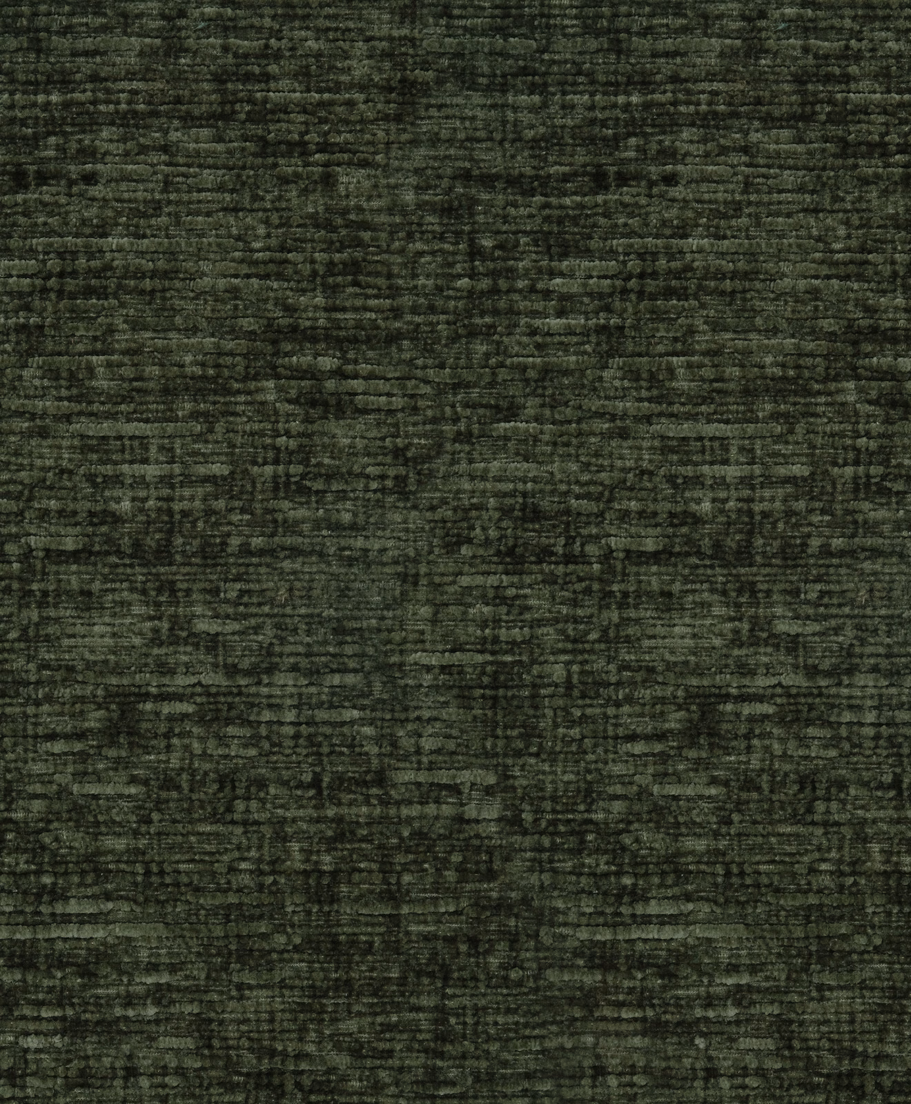 Dark moss green plain fabric with a softly ribbed, textured weave