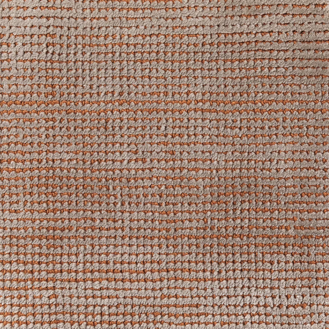 Warm amber and oatmeal horizontal ribbed weave with subtle muted brown flecks