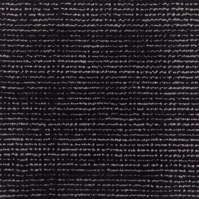 Near-black Jet textile with broken silvery flecks in dense horizontal nubby rows