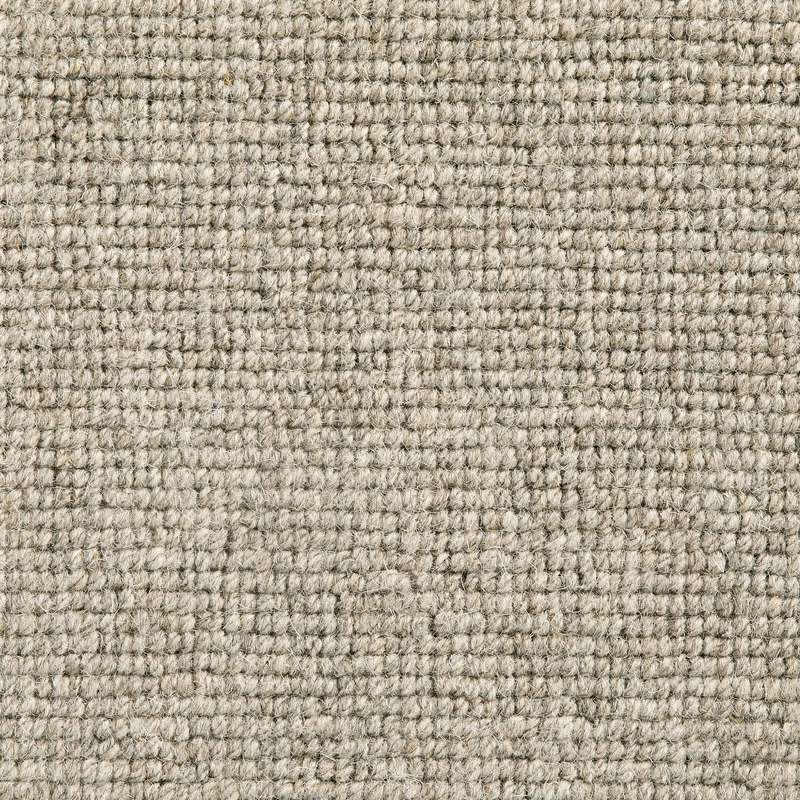 Close-up of warm greige Senecio with dense looped weave and subtle flecking