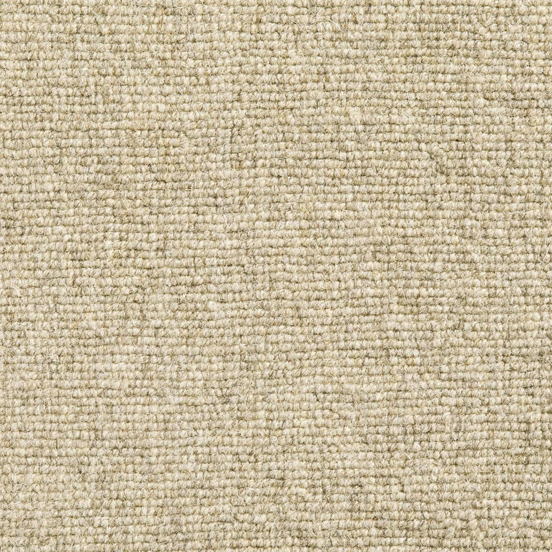 Warm barley beige looped textile with ivory and taupe flecks in a close-up view