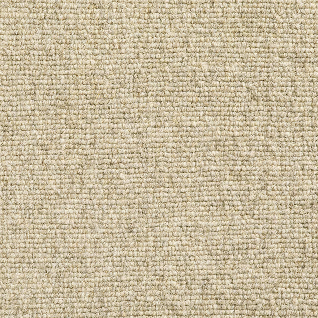 Warm barley beige looped textile with ivory and taupe flecks in a close-up view