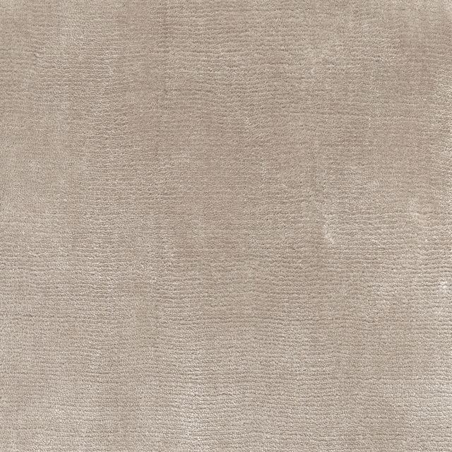 Warm ash grey-beige carpet with fine horizontal pile ridges and soft tonal variation
