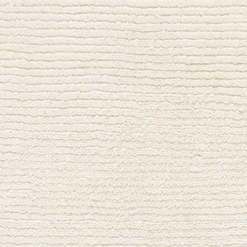 Warm ivory carpet textile with dense horizontal looped ridges and nubby texture