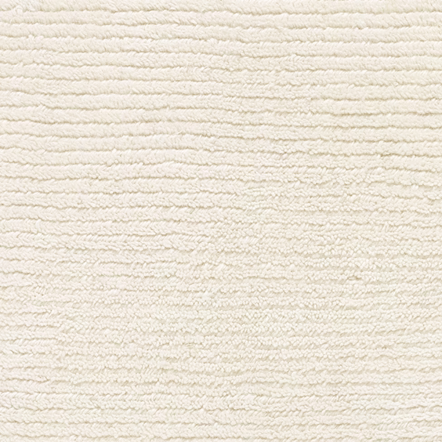 Warm ivory carpet textile with dense horizontal looped ridges and nubby texture