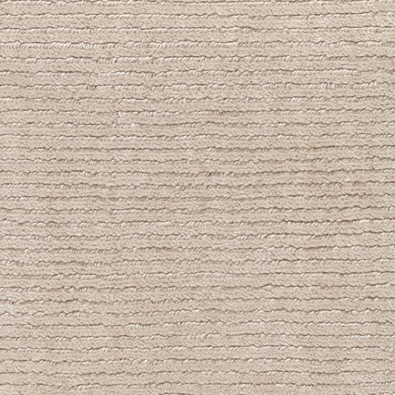 Warm oatmeal beige carpet fabric with irregular horizontal ridges and a softly nubby texture