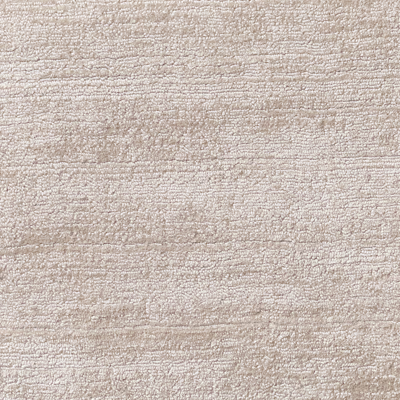 Pale platinum carpet with close-set looped texture and broken horizontal striations
