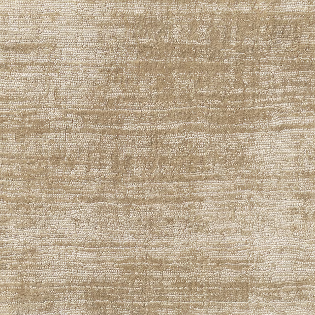 Warm wheat-beige carpet textile with looped horizontal bands and mottled tonal texture