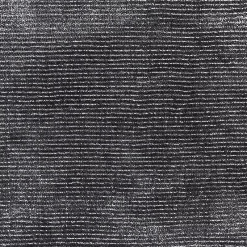 Charcoal-grey carpet textile with fine horizontal ribs and subtle pale flecking