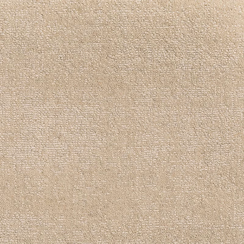 Warm rice-beige carpet with dense small loops and softly mottled tonal texture