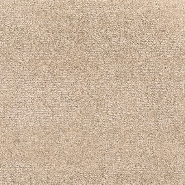 Warm rice-beige carpet with dense small loops and softly mottled tonal texture