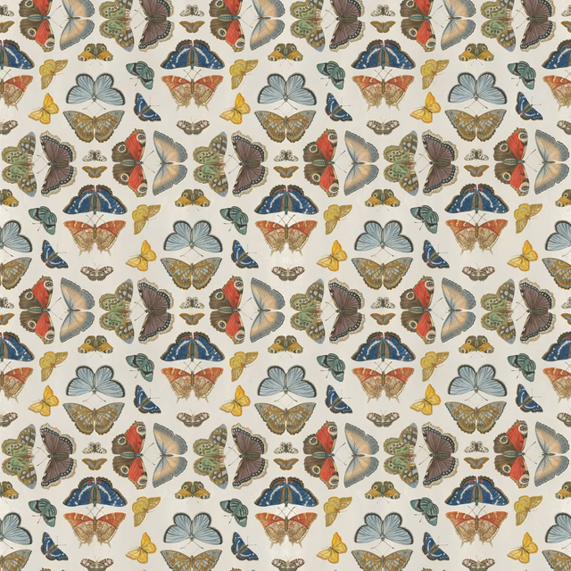 Mirrored Butterflies Parchment fabric