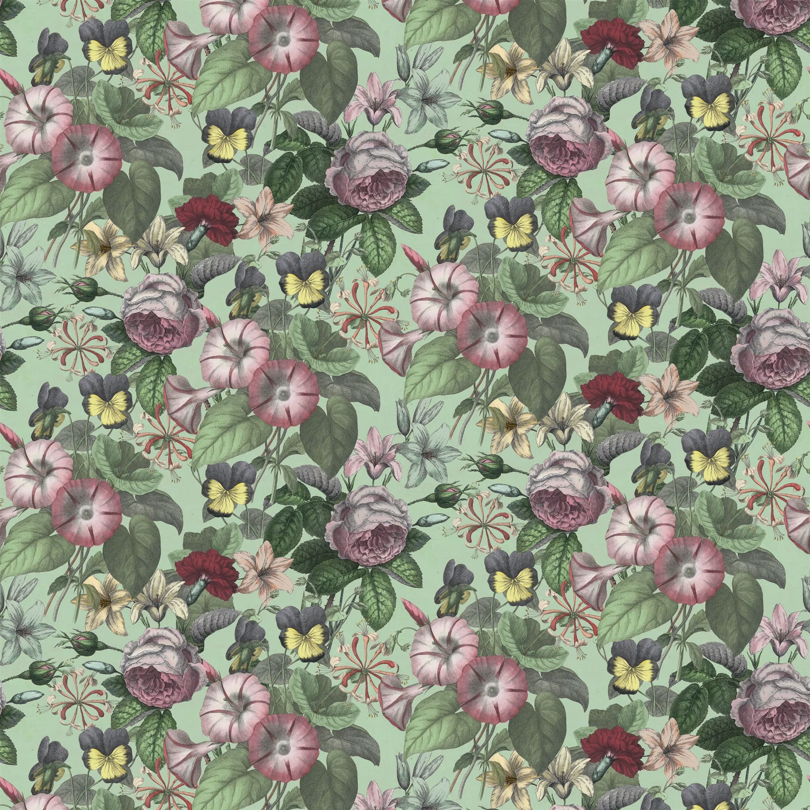 Botanical Flower Sage fabric
