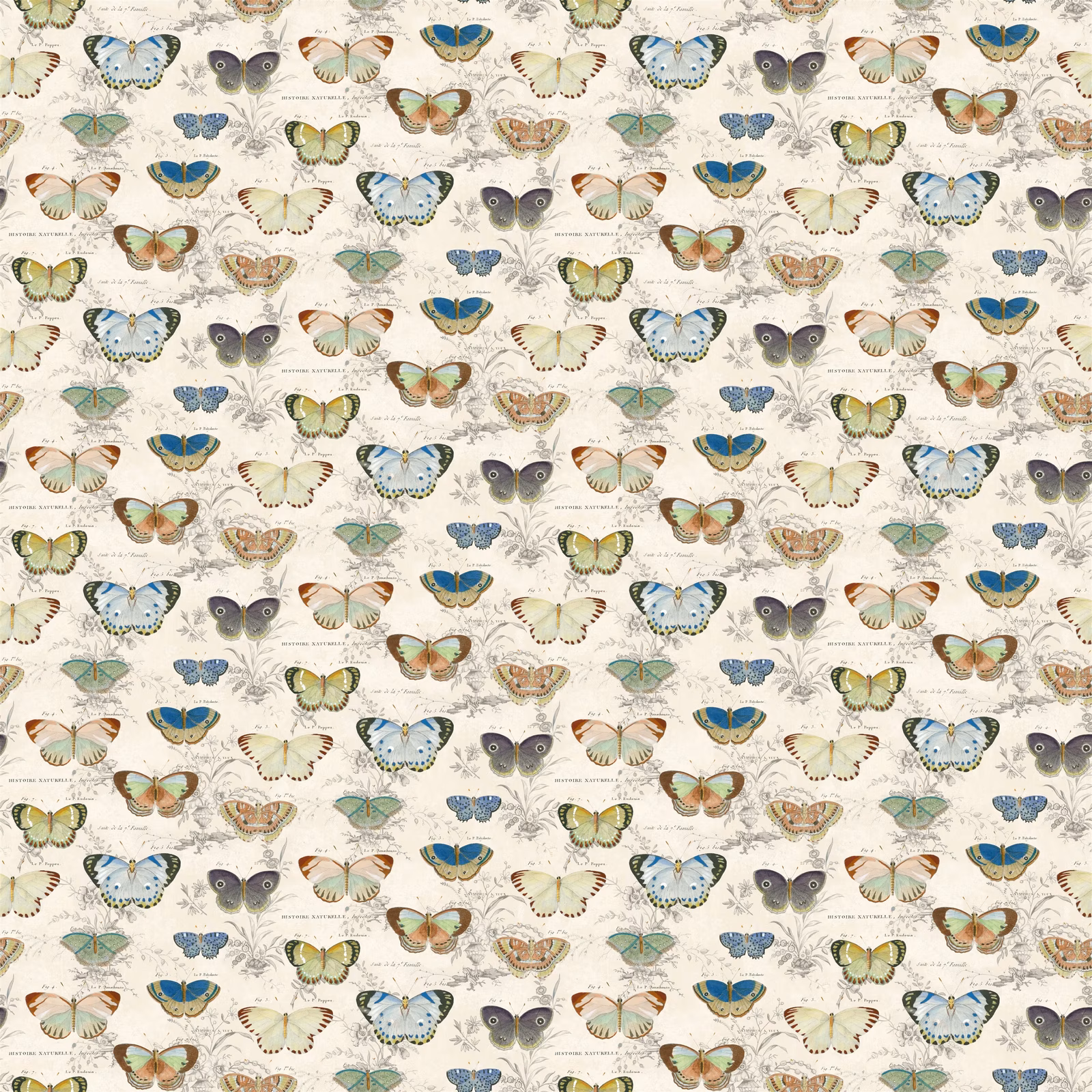 Butterfly Studies Parchment fabric
