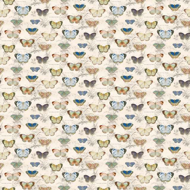 Butterfly Studies Parchment fabric