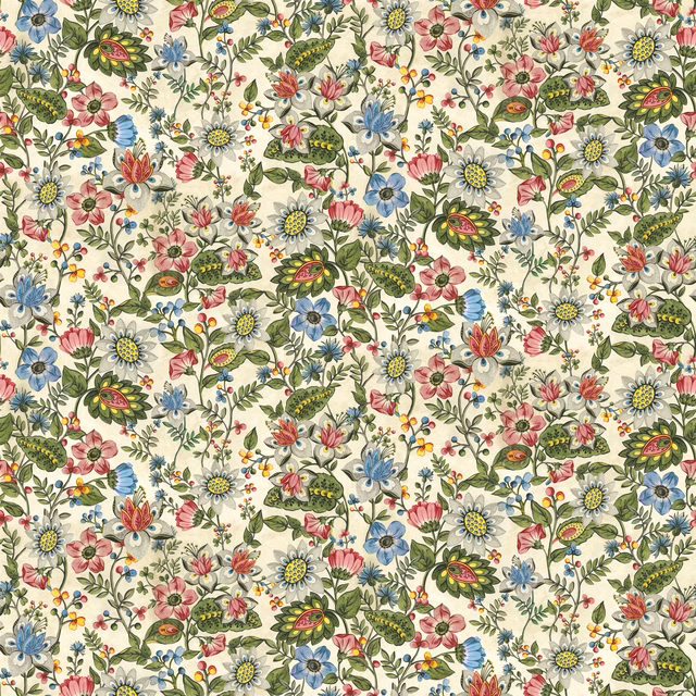 Folk Flower Parchment fabric