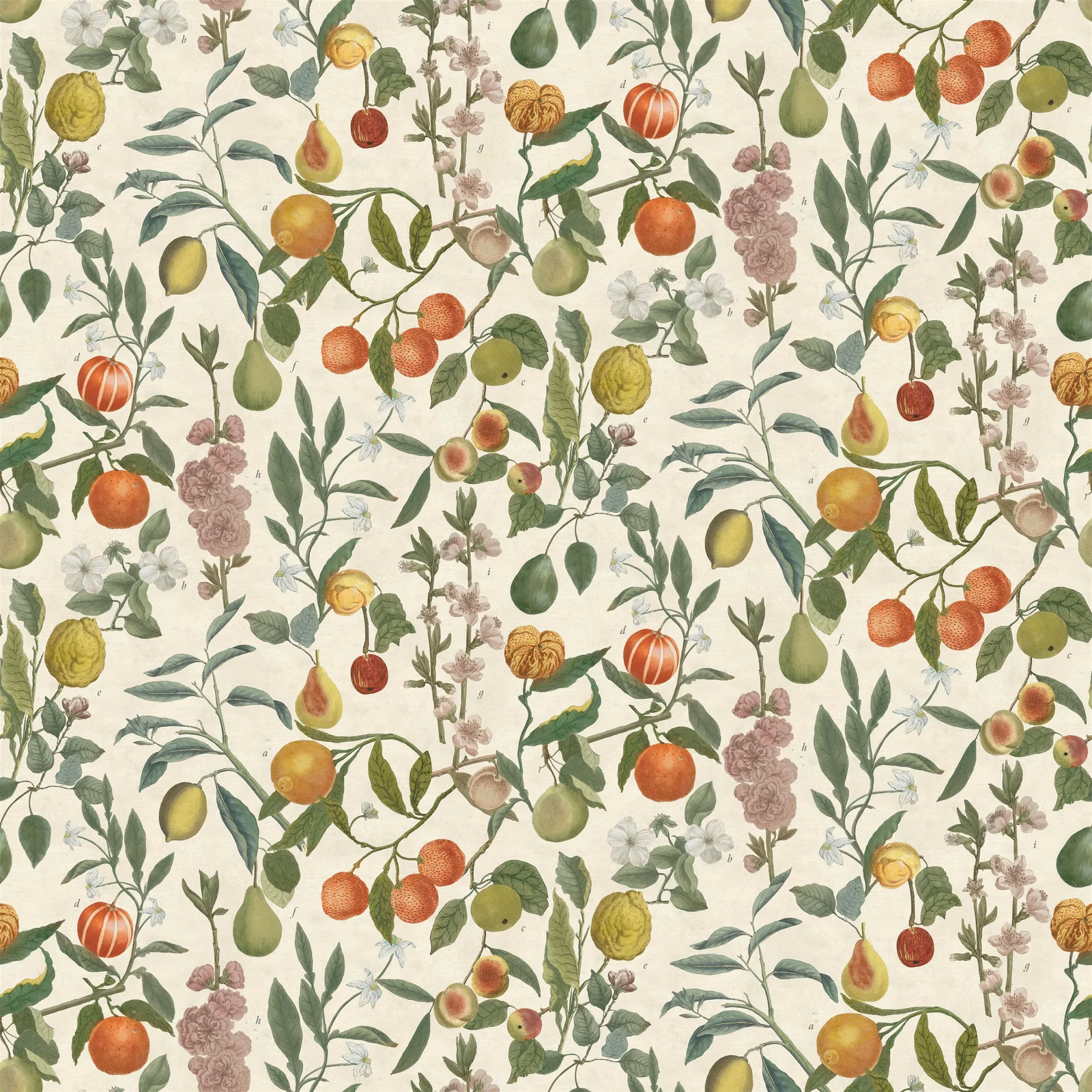 Orchard Fruits Parchment fabric