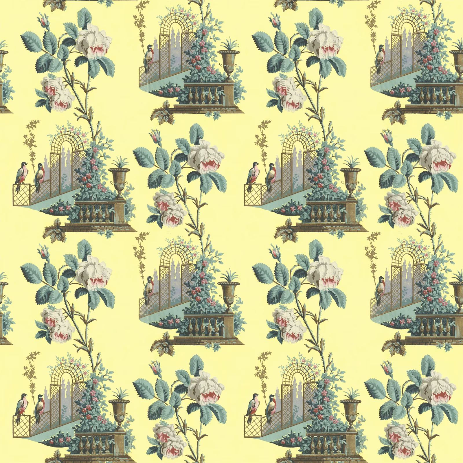 Ornamental Garden Mimosa fabric