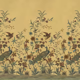 Peacock Toile Scene 1 Sepia fabric