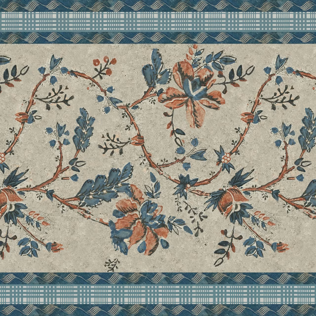 Pentimento Wide Border Linen fabric