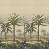 Palm Trail Scene 2 Sepia fabric