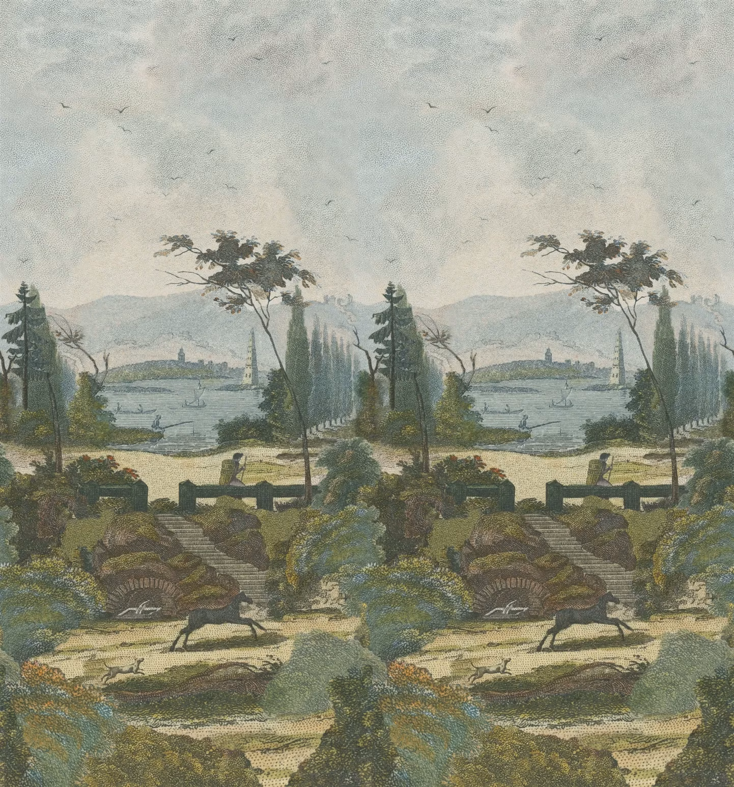 Pastoral Scene 2 Sky fabric