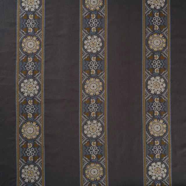 Suzani Stripe Ink/Gold fabric