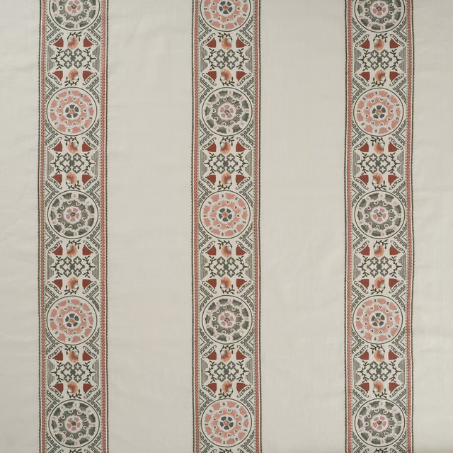 Suzani Stripe Pink/Green fabric