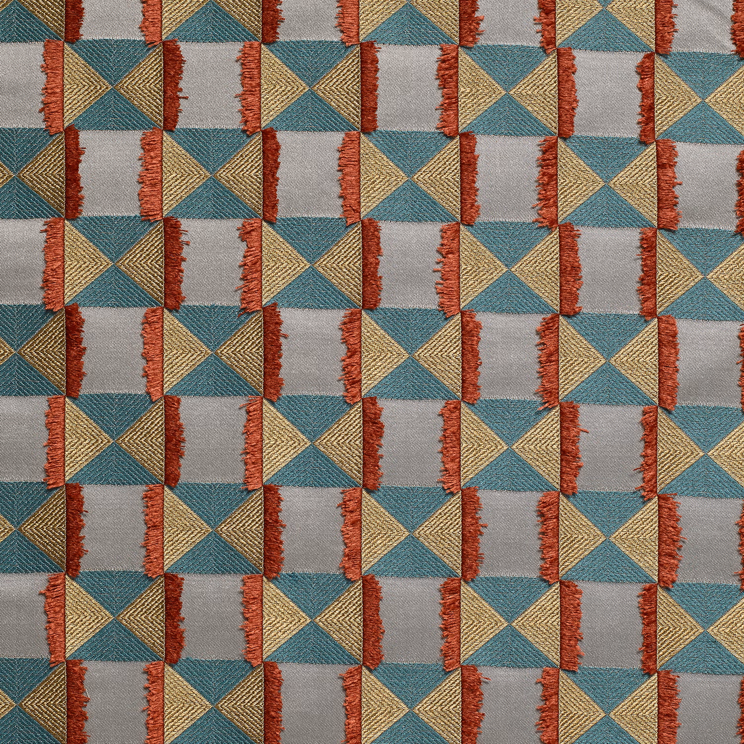 Charleston Teal/Orange fabric