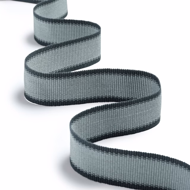 Ribbon Trim Slate Blue fabric