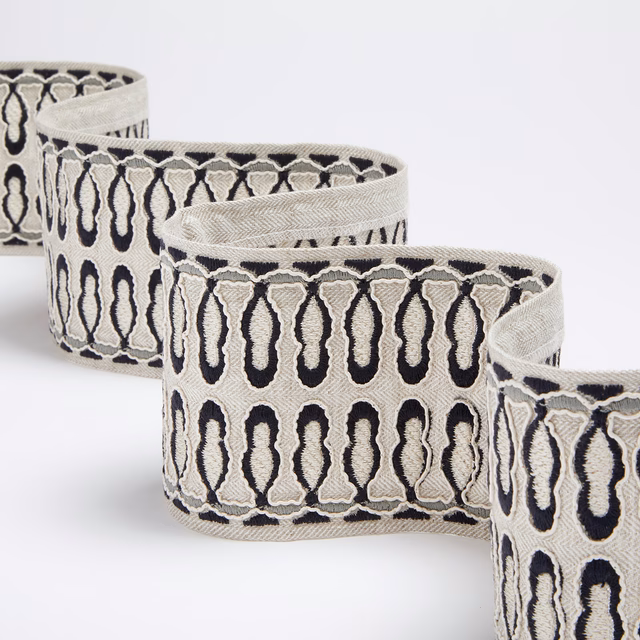 Tudor Braid Ink fabric