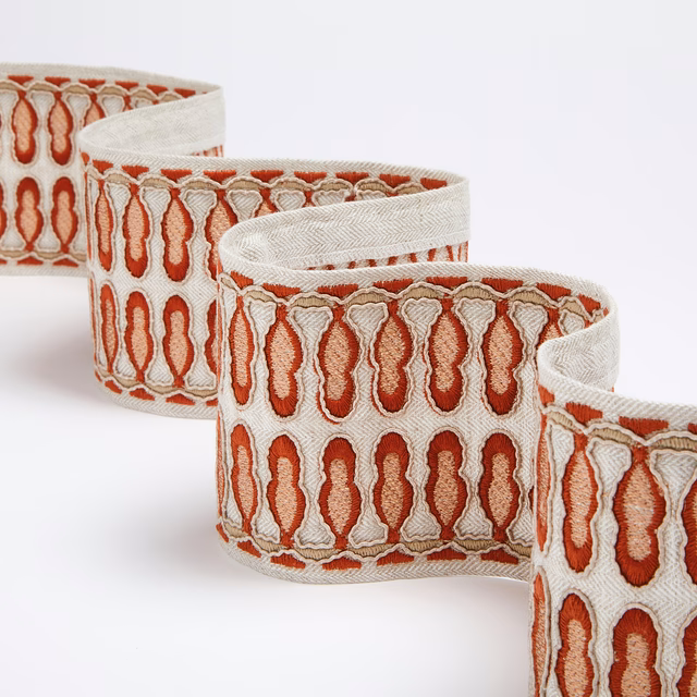 Tudor Braid Terracotta fabric