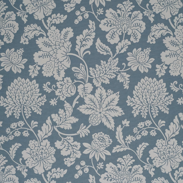 Cartouche Jacobean Victoria Blue fabric
