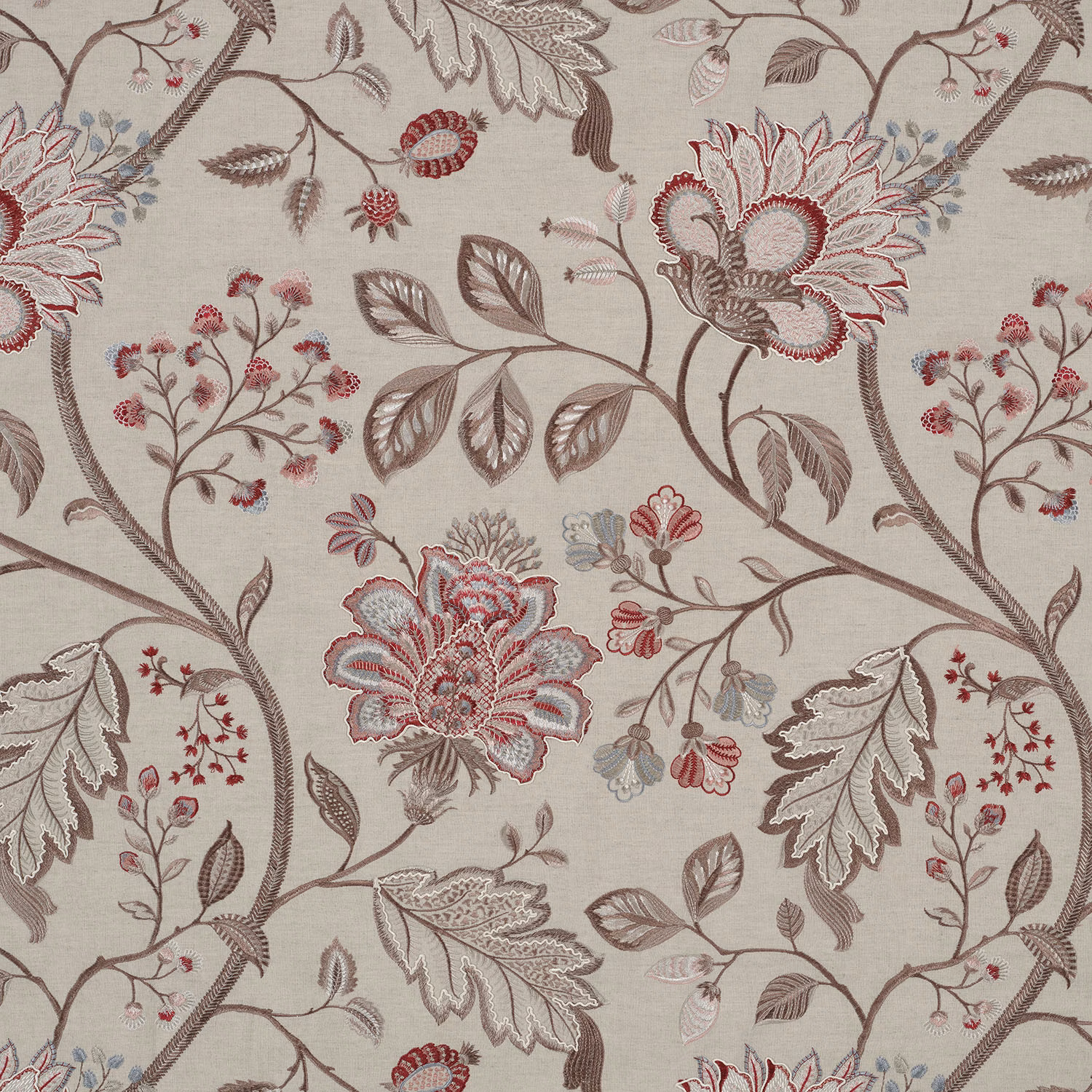 Shalimar Red/Mushroom fabric