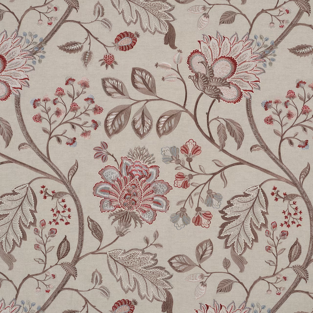 Shalimar Red/Mushroom fabric