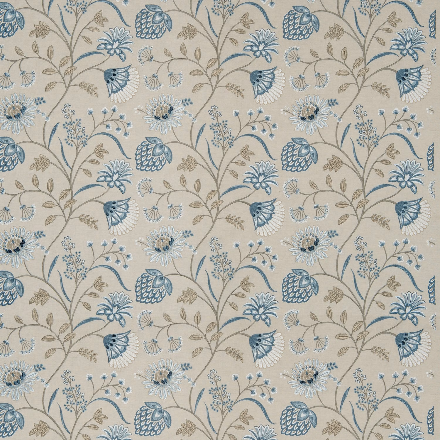 Siam Linen Natural/Eton Blue fabric