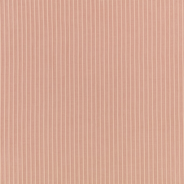 Dusty vintage-rose fabric with fine pale vertical stripes and a softly ribbed surface