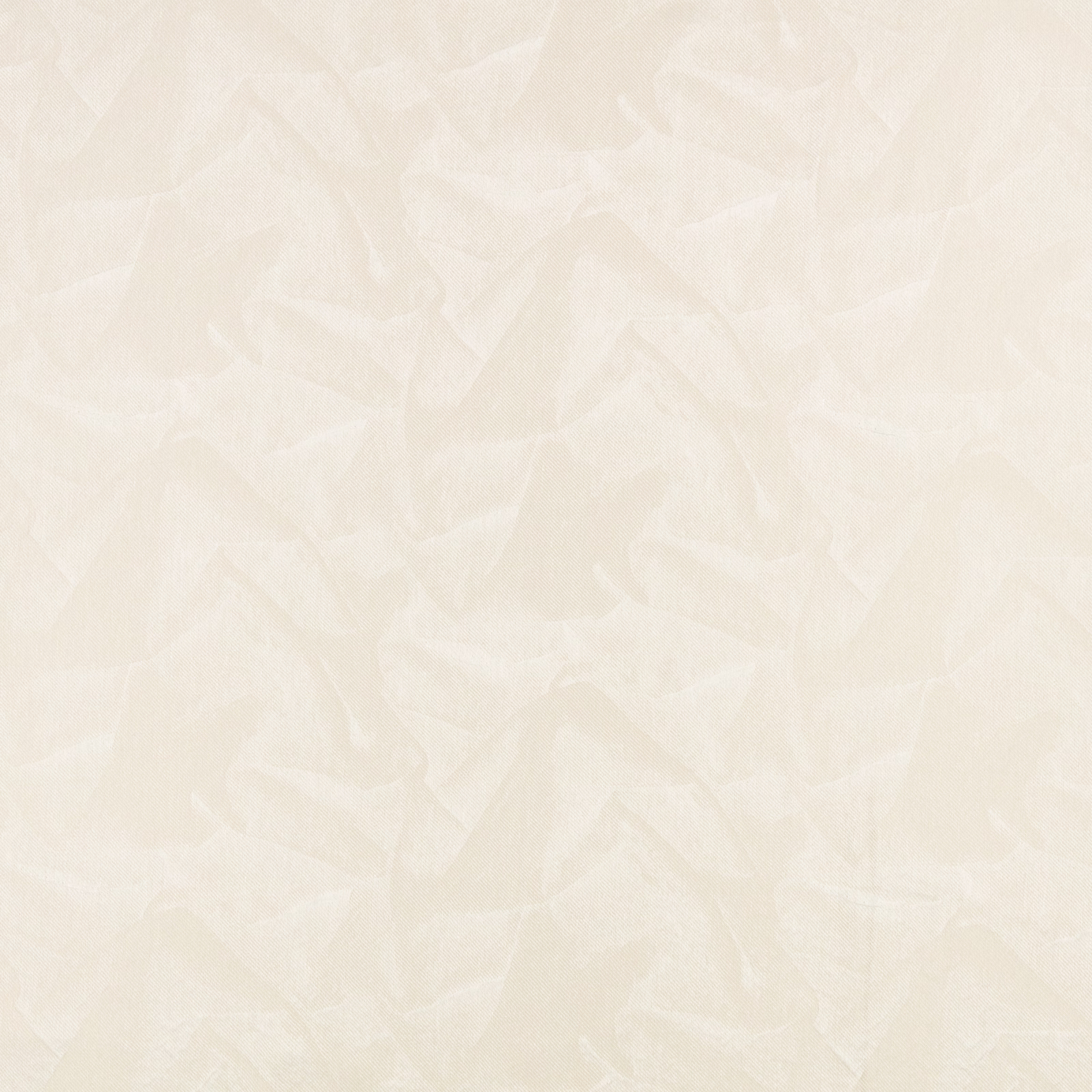 Pale flax-ivory fabric with softly crumpled abstract tonal folds and subtle texture