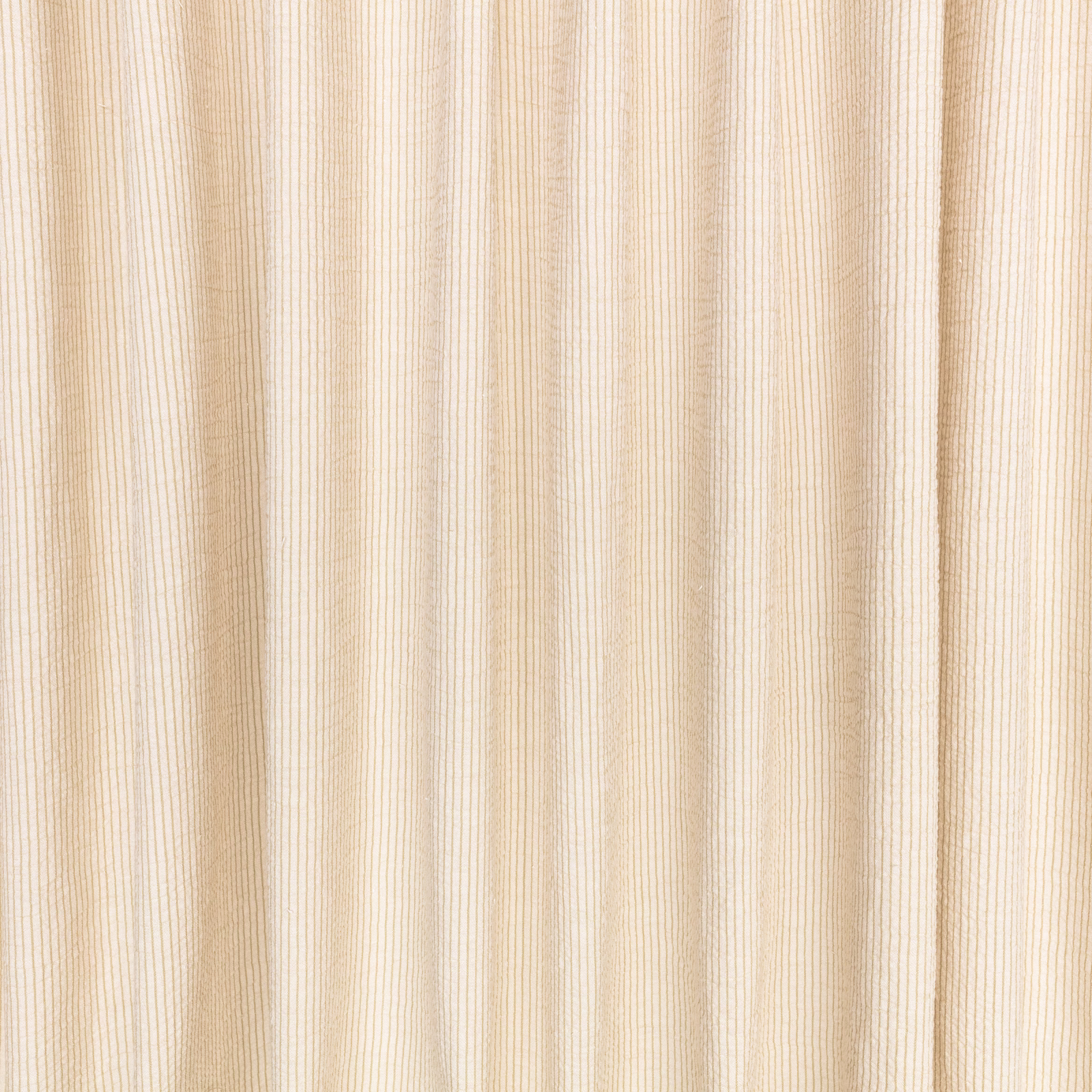 Warm natural-beige fabric with fine vertical ribs and softly varied light