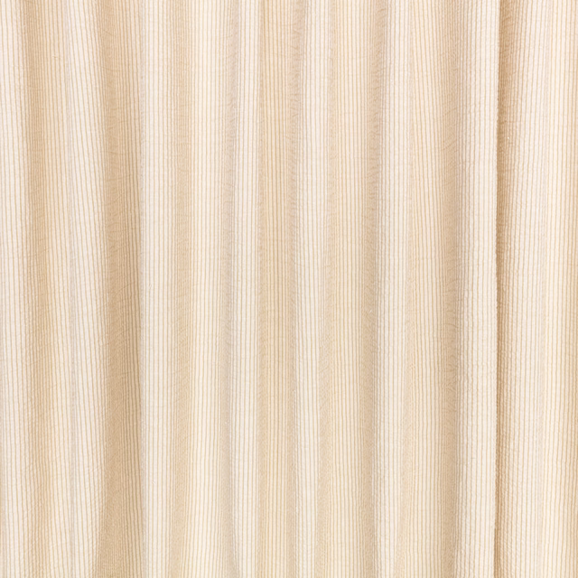 Warm natural-beige fabric with fine vertical ribs and softly varied light