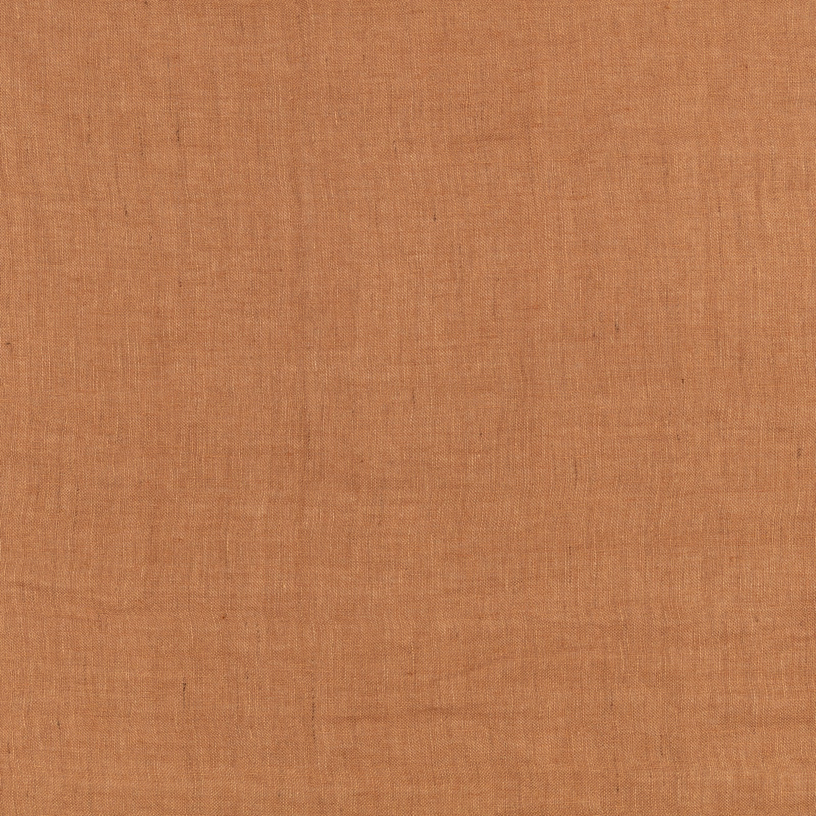 Warm sweet-potato terracotta plain weave with fine slubs and subtle tonal variation