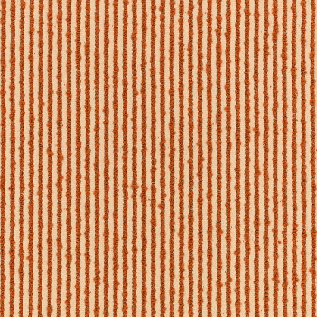 Warm burnt-orange irregular stripes woven across a textured ivory fabric ground
