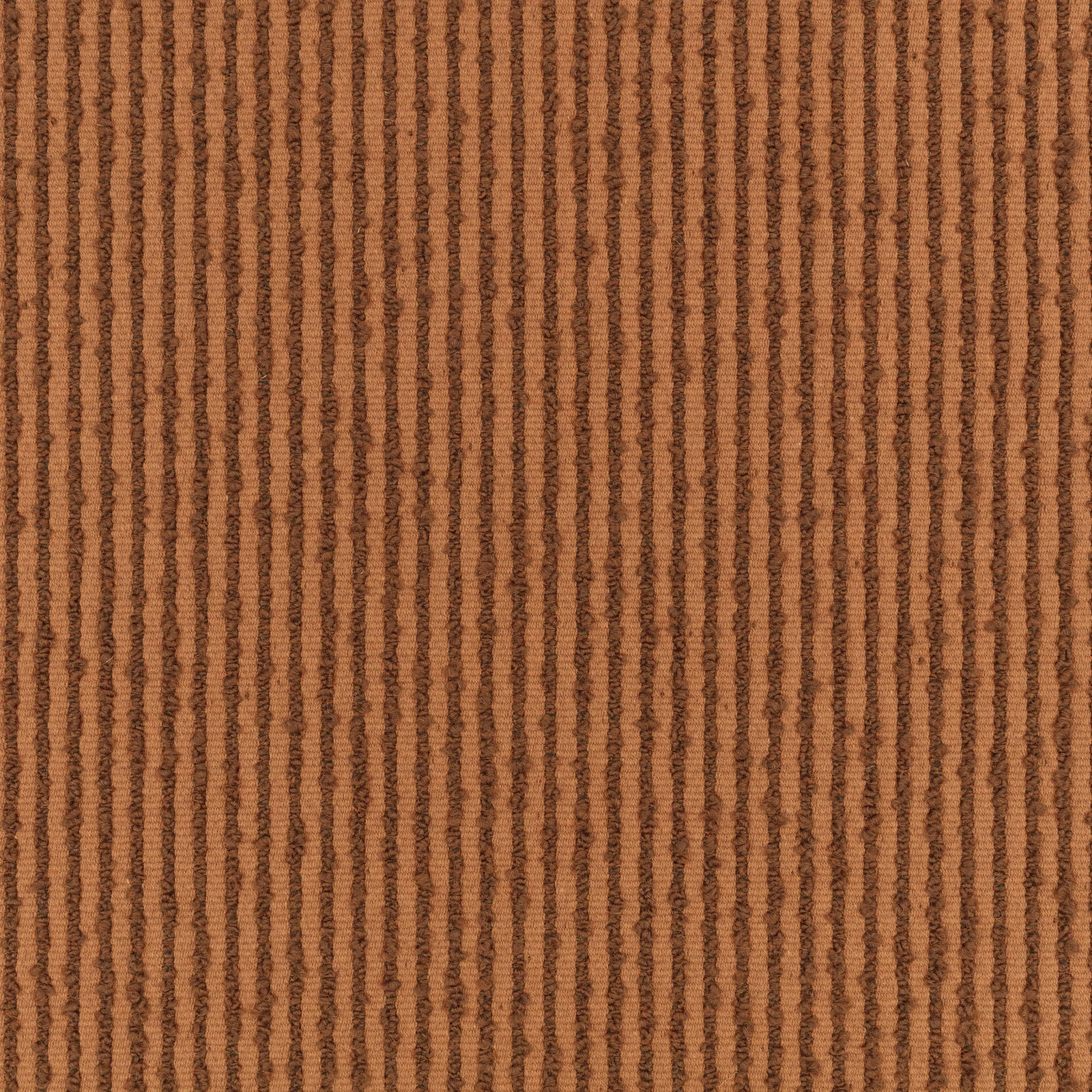 Warm clove-brown fabric with narrow irregular vertical ribs and a tactile woven surface.