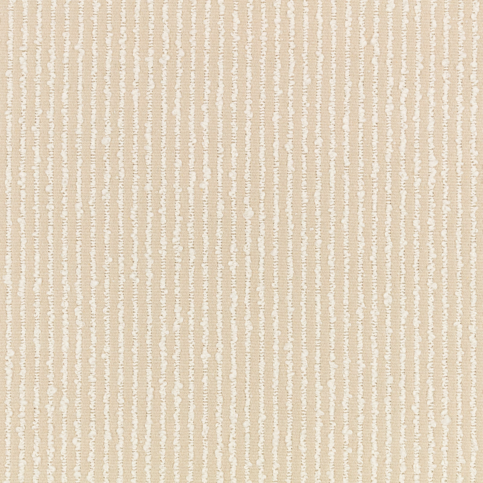 Warm flax-beige upholstery weave with narrow broken vertical ivory lines